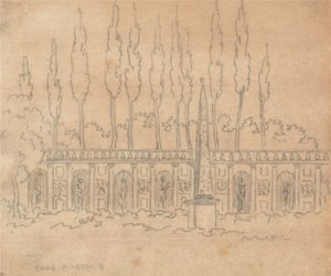 ヴィラの庭で 作： John Robert Cozens